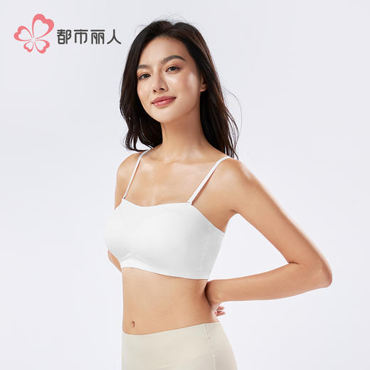 都市丽人特殊面料短抹胸冰丝基础简约抹胸LVH1A3 商品图2