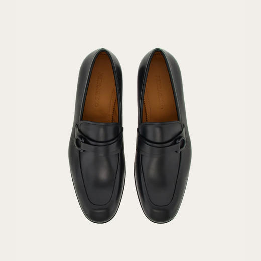 FERRAGAMO 菲拉格慕 男士饰有 Gancini 装饰的莫卡辛鞋 黑色 765785 商品图2