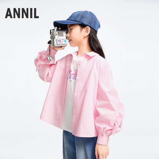 女童翻领长袖上衣春季新款安奈儿童装实体店同款AG511584 商品图5