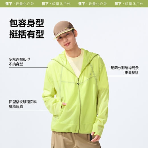 【云粉节】【2件8.5折】6楼蕉下男士轻薄冲锋防晒衣（宽松款）WR93725吊牌价399 商品图4