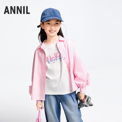 女童翻领长袖上衣春季新款安奈儿童装实体店同款AG511584 商品图6