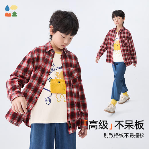 【复古格纹衬衫】森林棠25秋款儿童经典复古纯棉格子衬衫60522404 商品图1