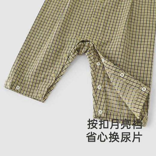 英氏婴儿衣服春夏长袖棉麻透气男宝连体衣宝宝爬服YRHAJ1R011A 商品图3