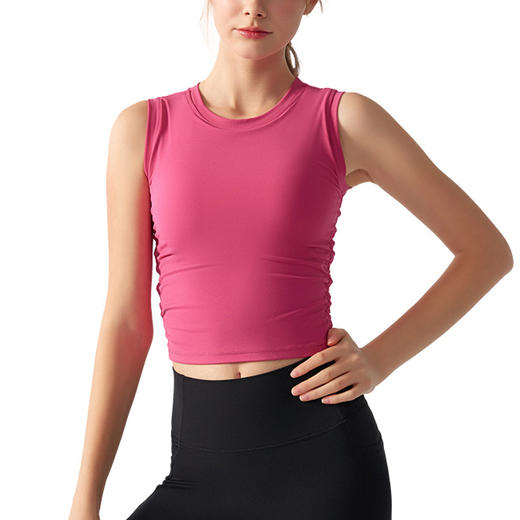 跃牌【海听系列】新款瑜伽服女一体式文健身背心运动上衣CY01 商品图4