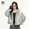 P&X设计师女装 新款休闲潮流运动短款风衣宽松连帽825119080 灰色 商品缩略图0