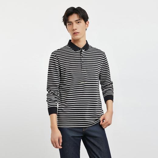 【桑蚕丝混纺】罗蒙春秋男士海魂衫商务polo衫男长袖百搭男士polo衫长袖T恤男 商品图4