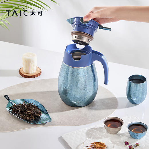 TAIC太可纯钛双层保温焖茶壶大容量家用户外办公室水暖壶送礼 商品图3