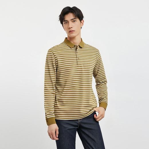 【桑蚕丝混纺】罗蒙春秋男士海魂衫商务polo衫男长袖百搭男士polo衫长袖T恤男 商品图1