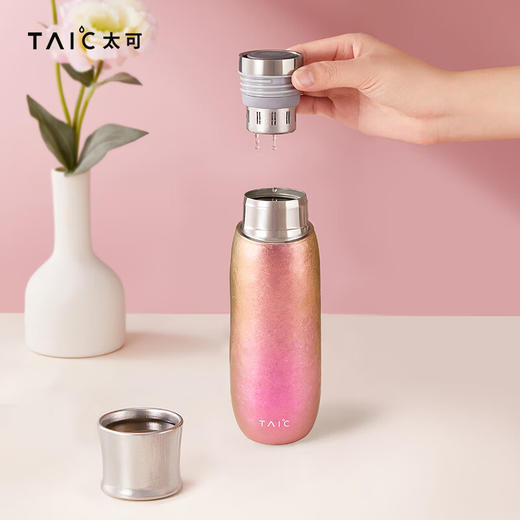 TAIC太可纯钛保温杯焖茶杯钛杯高档茶水分离水杯带杯套礼物送礼 商品图8