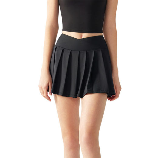 跃牌【海听系列】假两件百褶瑜伽裙女防走光羽毛球网球健身运动短裙XC12 商品图4