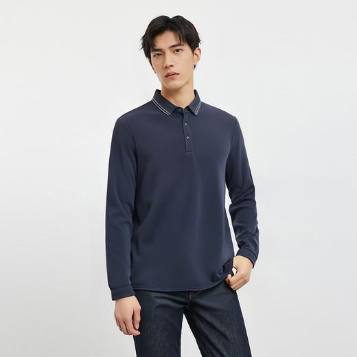 【桑蚕丝混纺】罗蒙男士春秋商务polo衫男长袖时尚舒适翻领百搭长袖t恤男 商品图3