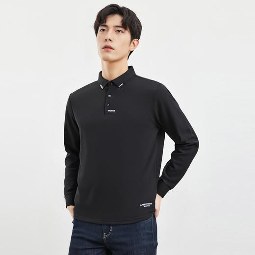 【双面含桑蚕丝】罗蒙春秋男士绣花polo衫男长袖t恤男polo衫男 商品图2