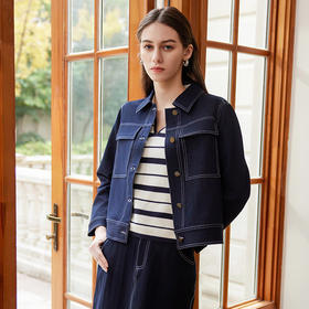 【短款牛仔外套】25年春季新品女士短款牛仔蓝气质上衣外套