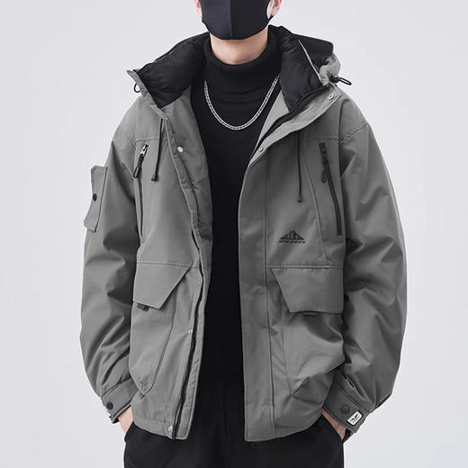 裁缝学苑MQ53 连帽工装羽绒服纸样男装冲锋衣外套上衣打版裁剪样板图 商品图3