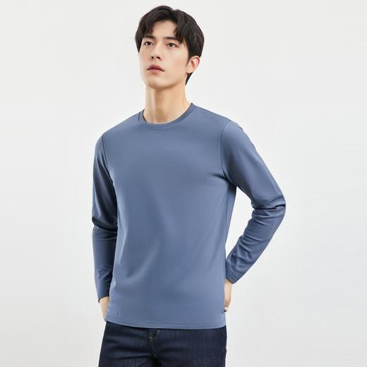 【珠地面料】罗蒙春夏圆领t恤男长袖t恤男舒适男士t恤长袖上衣男体恤 商品图3