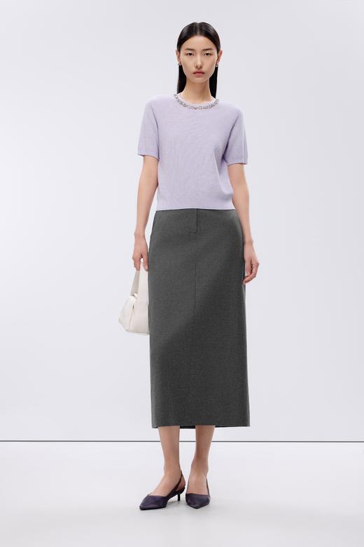 朗姿	针织套头衫淡紫色(薰衣草紫色) LSJK03KPR779L21 商品图3