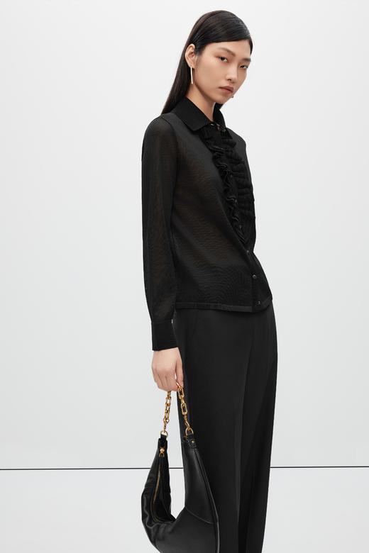 朗姿针织针织开衫夜幕黑色LSJK01KCD419B01 商品图0