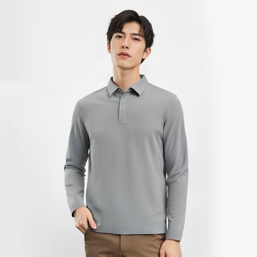 罗蒙男士秋冬保暖经典翻领Polo衫双面磨毛polo衫男长袖t恤男 商品图6