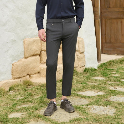 半身缘男裤 春季简约时尚细腻舒适显高修身小西裤251201M37603599 商品图0