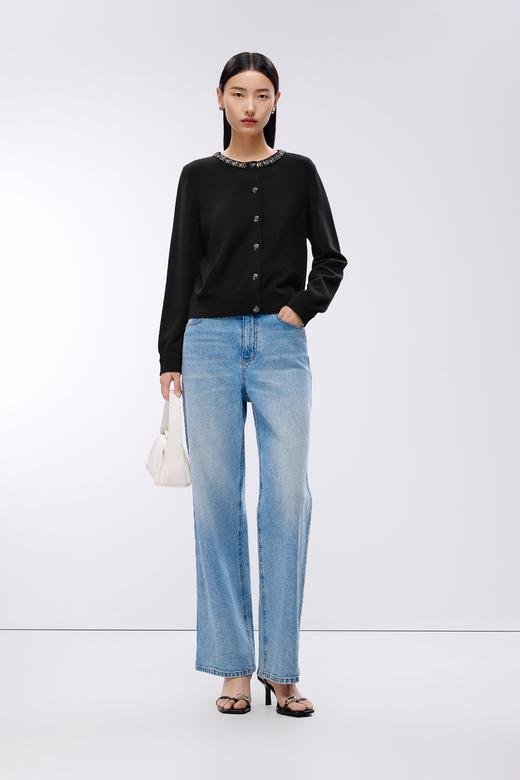 朗姿	针织开衫夜幕黑色LRJK03KCD208B01 商品图0