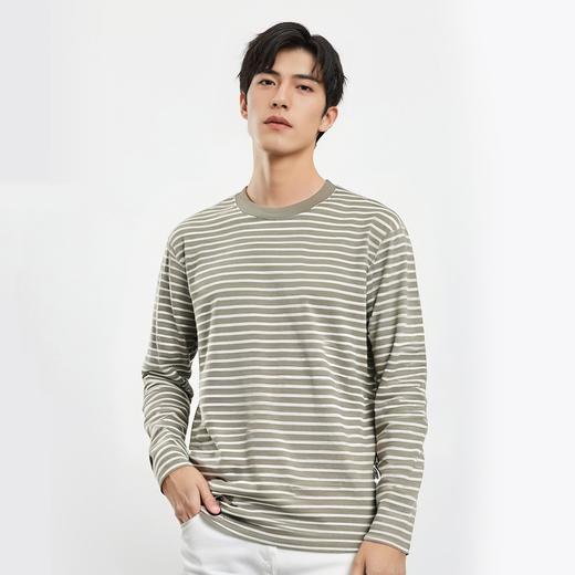 【桑蚕丝混纺】罗蒙春夏男装绣花胸标海魂衫t恤男长袖t恤男时尚男士t恤长袖男 商品图2