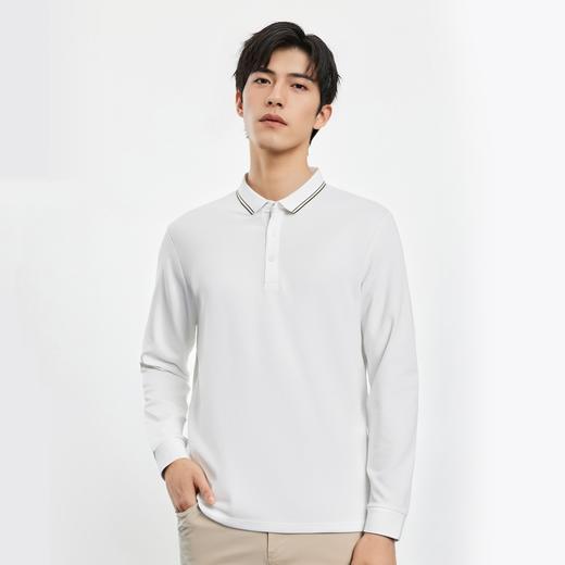 【含桑蚕丝】罗蒙男士春秋长袖polo衫男商务时尚舒适翻领百搭长袖t恤男 商品图2