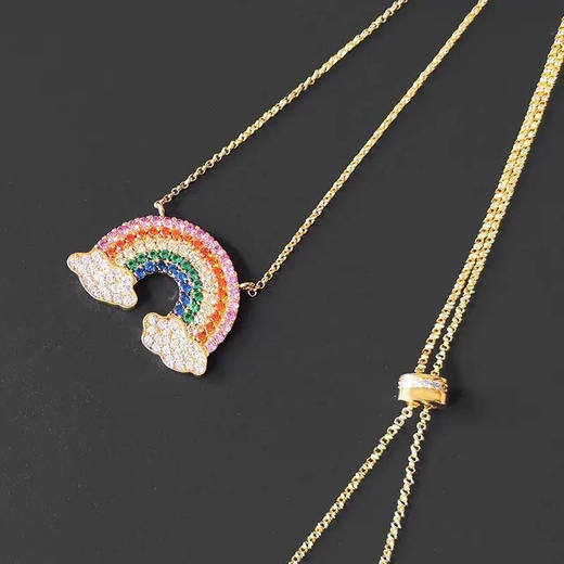 【情人节礼物】APM Monaco 彩虹云朵项链精致锁骨链 商品图5