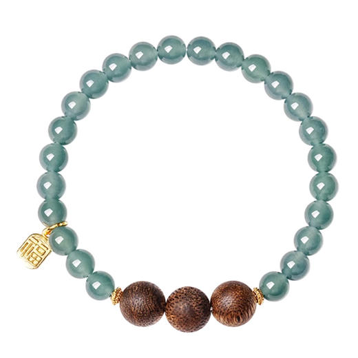 【经典】玉生香沉香木天然翡翠手串5mm 奇楠木手链新中式国风高级感玉石简约百搭珠串带证书 商品图3