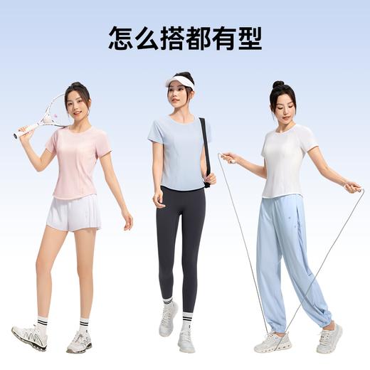 MOLYVIVI2025夏季新款网纱拼接短袖T凉感透气修身百搭短袖 商品图4