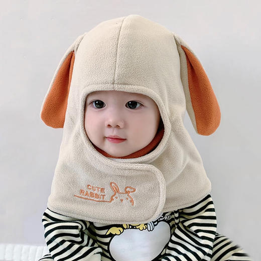 裁缝学苑TQ144宝宝帽子冬季护耳朵口罩一体毛绒帽纸样儿童保暖防风帽子样板 商品图3