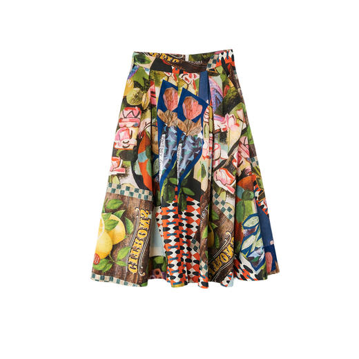 谜底花色半身裙2025春季新品度假风原创印花中长款半裙251MB5002 商品图4