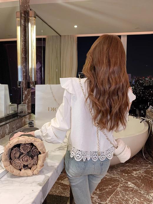 张心子【寻梦山茶】半高领蕾丝花边衬衫上衣 U2501017 商品图7