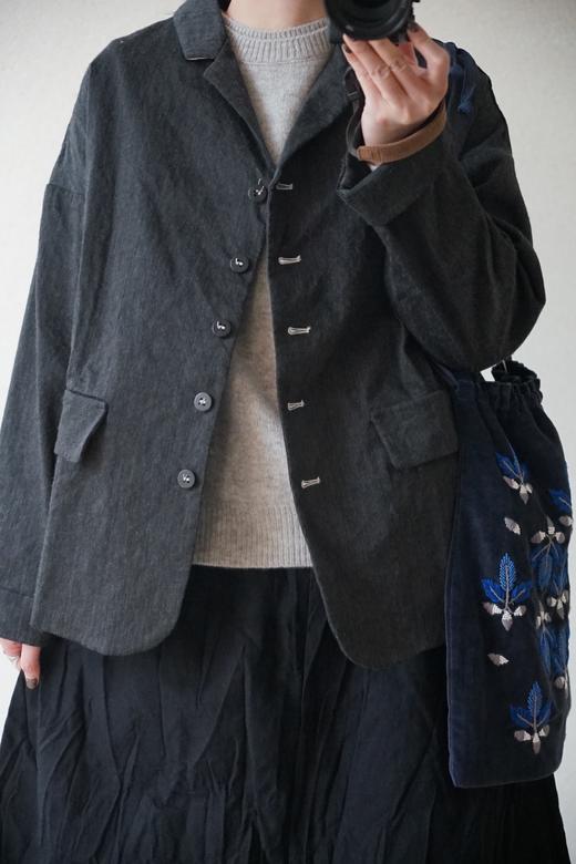 ALBUM DI FAMIGLIA 炭黑INOX质感宽松版型西装外套 商品图0