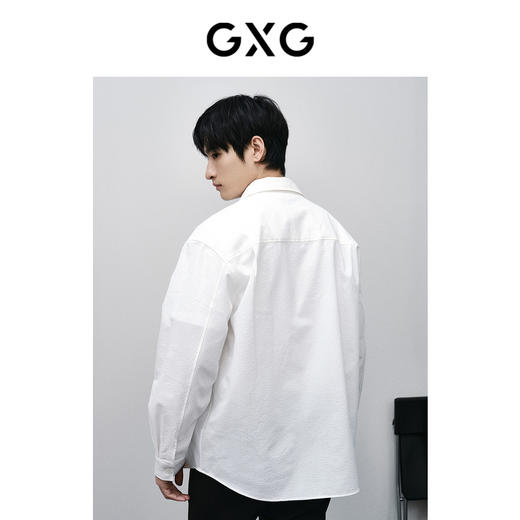 GXG男装 白色易打理长袖衬衫  通勤商务休闲衬衫春季热卖GFX10300741 商品图3