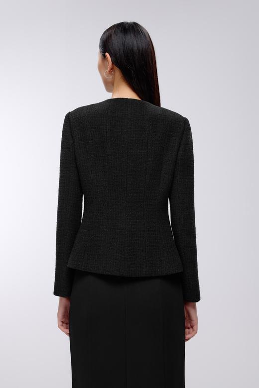 朗姿粗花呢短截上衣黑色LSJK00CCJ120B11 商品图6