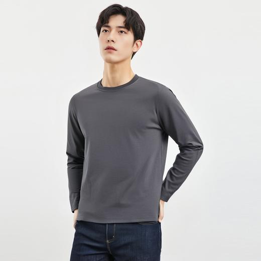 【桑蚕丝混纺】罗蒙春秋经典基础款圆领T恤男长袖t恤男时尚男士t恤长袖秋衣男 商品图4