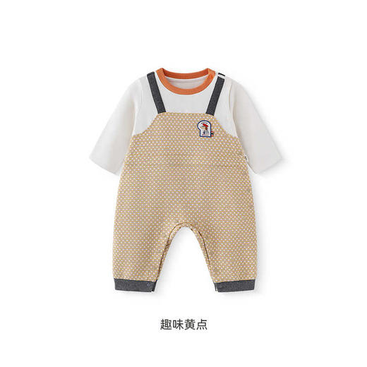 英氏婴儿衣服假两件背带连体衣春夏男宝宝爬服25新款YRHAJ1R003A 商品图4