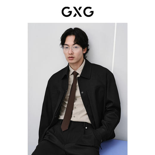 GXG男装 设计感拼接翻领夹克男宽松外套男士简约夹克 热卖夹克 商品图3