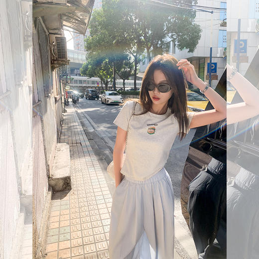 <曾小咸推荐> 猫咪汉堡印花T恤 商品图0