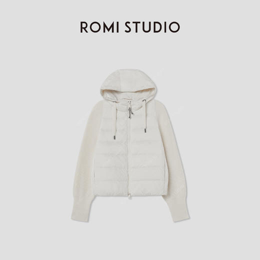 ROMI STUDIO“轻盈锁温”90白鹅绒绵羊毛混纺连帽羽绒服RW24WW90980 商品图5