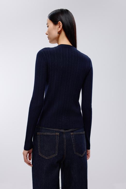 朗姿	针织针织开衫月夜深蓝色LAJK04KCD439A21 商品图6