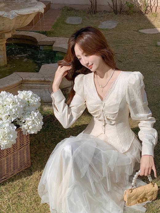 张心子【露台圆舞曲】温柔风不规则网纱半身裙 U2501032 商品图6