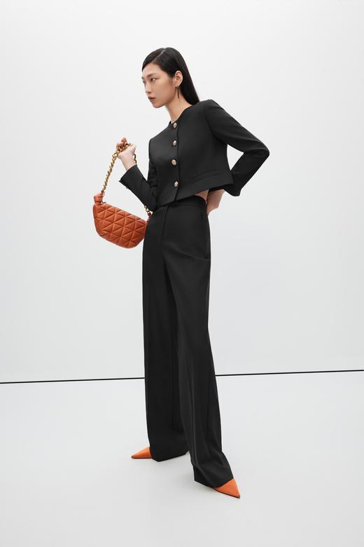 朗姿梭织短截上衣夜幕黑色LSJK01WCJ106B01 商品图2