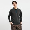 【羊毛蚕丝混纺 磨毛保暖】罗蒙秋冬长袖POLO衫男士磨毛半拉链保暖polo衫男长袖t恤 商品缩略图4