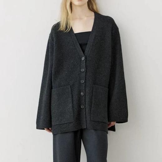 福利特价  不退不换  t廓形针织开衫  剪标 深灰色  800g高克重针织外套 商品图2