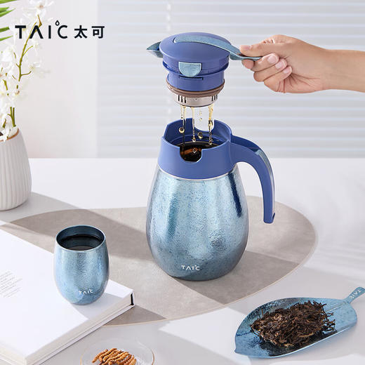 TAIC太可纯钛双层保温焖茶壶大容量家用户外办公室水暖壶送礼 商品图5
