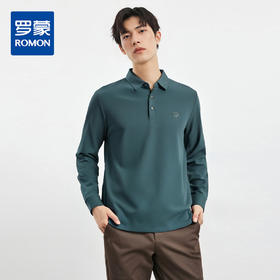 【华夫格】罗蒙男士春秋抗皱免烫polo衫男长袖t恤男商务男士polo衫