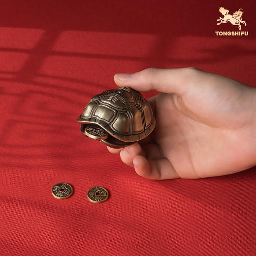 铜师傅《八卦富甲天下》客厅龟壳铜摆件 家居装饰把玩手把件 商品图4