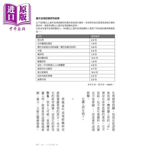 【中商原版】深井效应：治疗童年逆境伤害的长期影响 台版原版 娜汀哈里斯 寂寞 商品图3