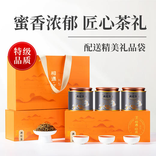 【臻尖-滇红相遇红运橙色礼盒】茶叶礼盒装特级滇红茶送人送礼长辈年货礼盒节日伴手礼官方正品 商品图0
